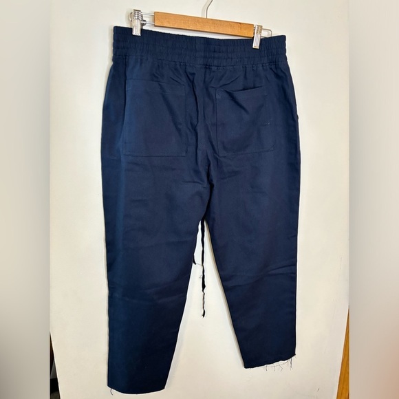NWT Area Stars Navy Blue Cotton Ali Utility Raw Hem Ankle Pants - Picture 7 of 8